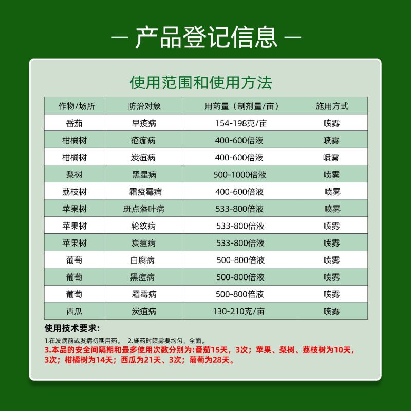 80%代森锰锌杀菌剂霜霉病疫病黑星病炭狙病果树柑橘蔬菜