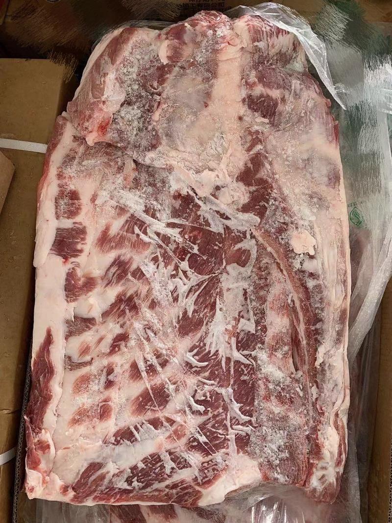 国产肥猪去皮五花肉，25公斤4/5片。厂家直销