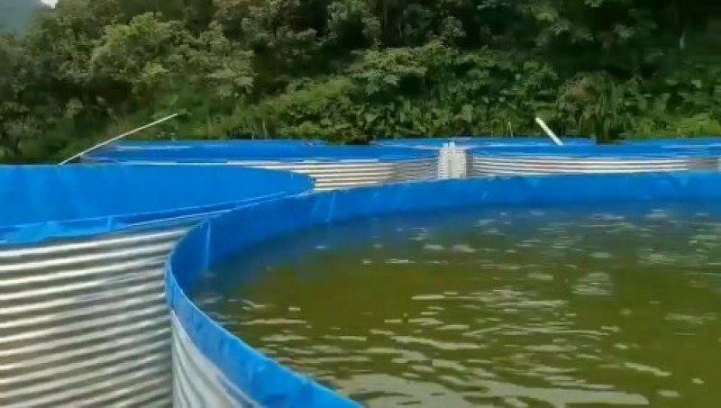 户外大型陆地圆桶养殖帆布池，镀锌板高密度帆布池，种植养殖