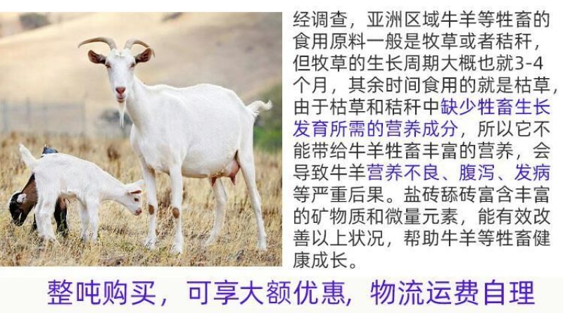 矿物质牛羊舔砖牛羊马鹿驴反刍异食癖营养开胃新升级饲料盐砖