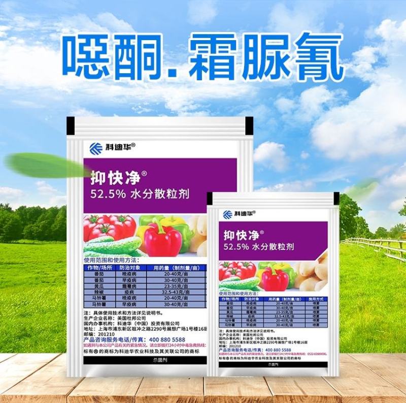 进口杜邦抑快净噁酮·霜脲氰52.5%霜霉病早疫病杀菌剂
