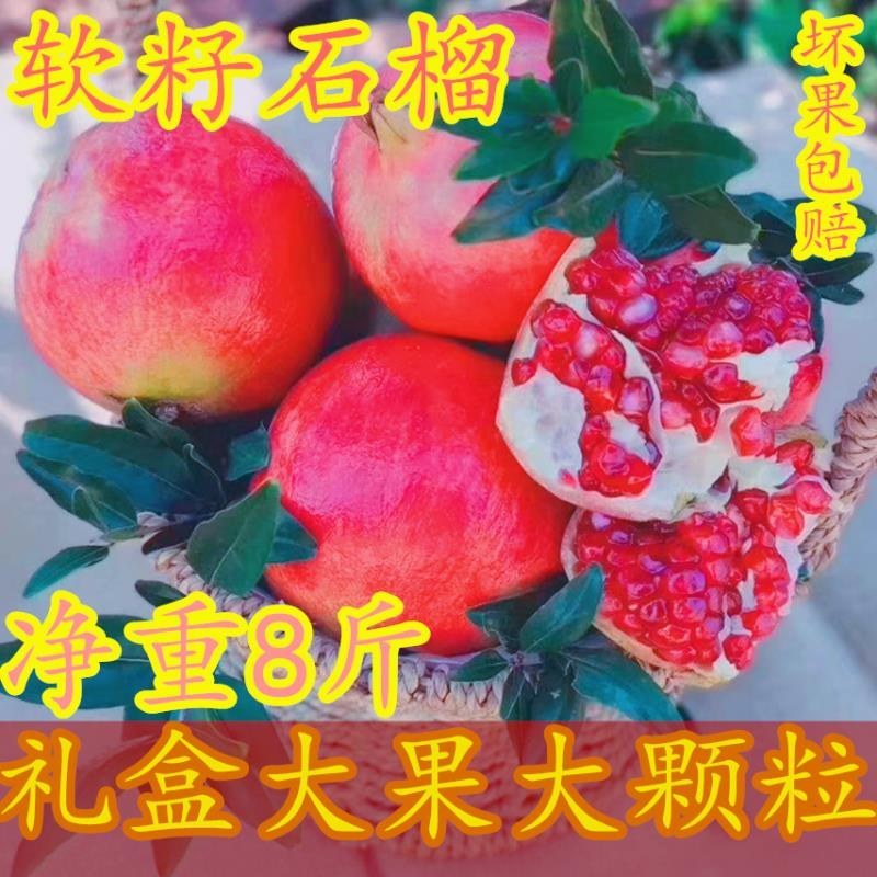 一件代发四川会理突尼斯软籽石榴高山石榴5/8斤礼盒装包邮