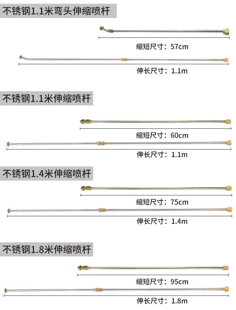 电动喷雾器原机喷杆加长杆高压喷枪伸缩杆