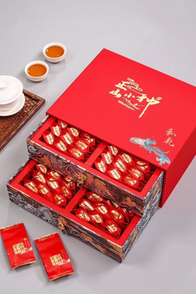 正山小种红茶武夷山茶叶香浓耐泡原味红茶500g礼盒装茶叶
