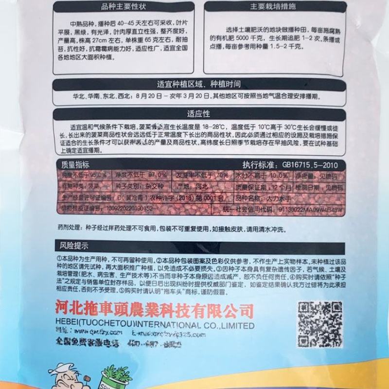 大力水手黑冠军菠菜种子黑圆叶耐寒直立红根菠菜种子原装