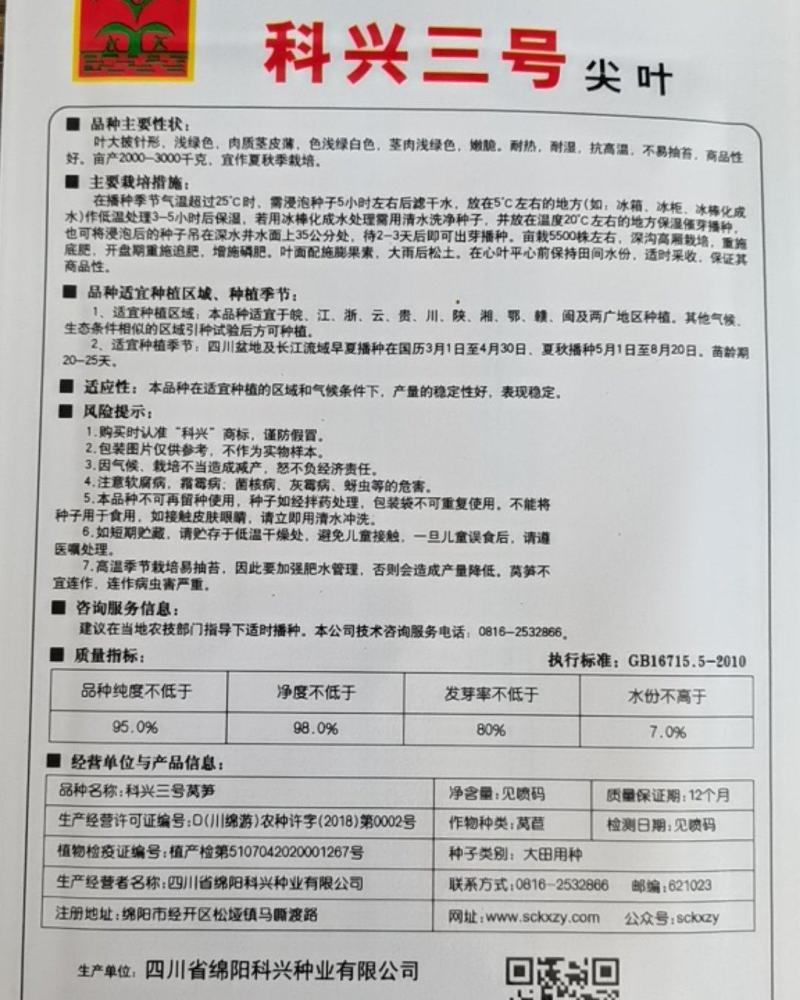 【尖叶白皮莴笋种子】种植户大田莴苣蔬菜籽二白皮莴笋种子
