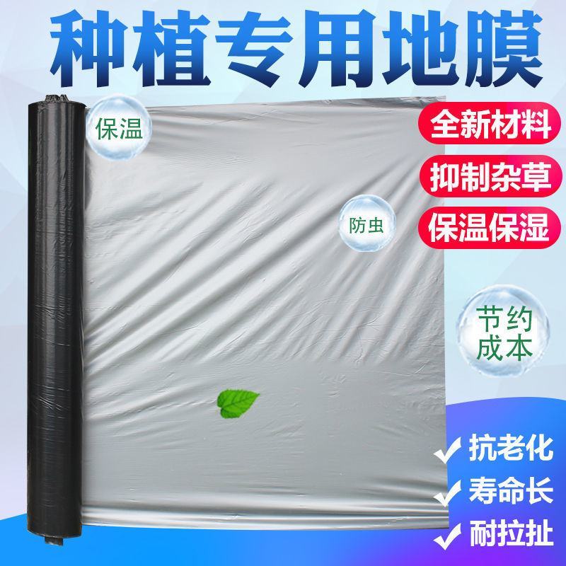 加厚银黑地膜反光双色塑料薄膜农用宽0.8-2米保湿增温