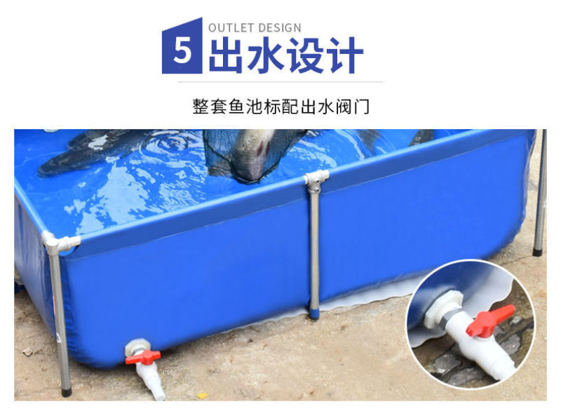 定制帆布鱼池防水布水池大型折叠养殖养鱼加厚带支架户外家用
