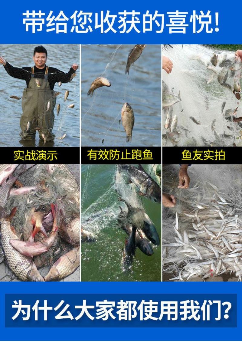 渔网白条鱼网1指粘网半指单层挂网沉网浮网捕鱼网（包邮）