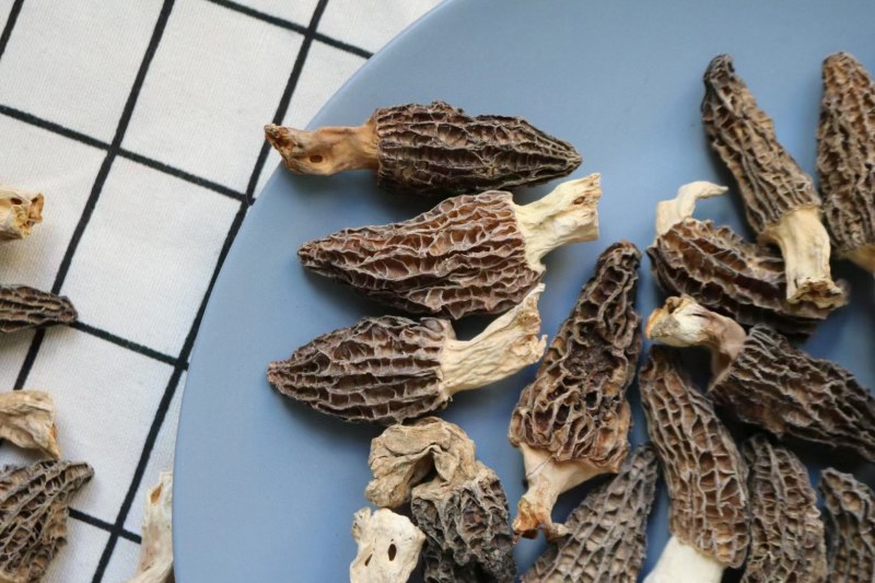 AA中号羊肚菌颜色黑足干厚肉中大号性价比高