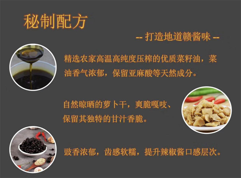 江西修水特产根佬脚辣椒酱豆豉萝卜干风味拌饭拌面特色香辣
