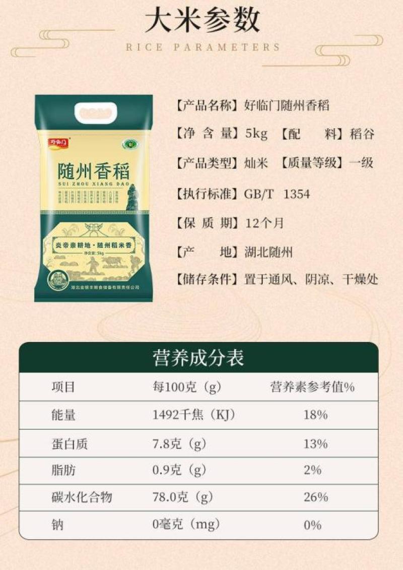 一件代发随州香稻天然农产品稻花香米再生稻丝苗大米香米长粒