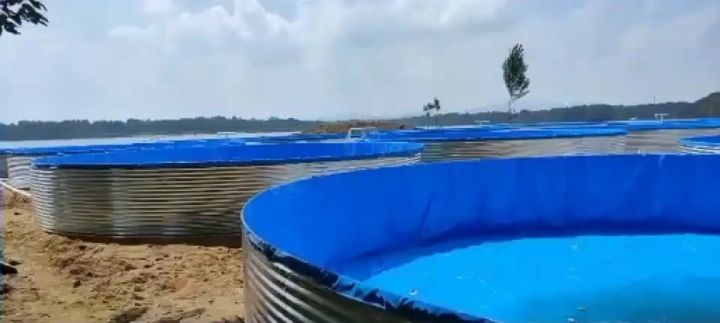 大型养殖帆布镀锌板高密度帆布池种植养殖蓄水帆布池