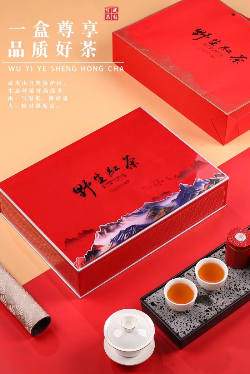 野生红茶正山小种茶叶武夷红茶小罐装茶叶350g