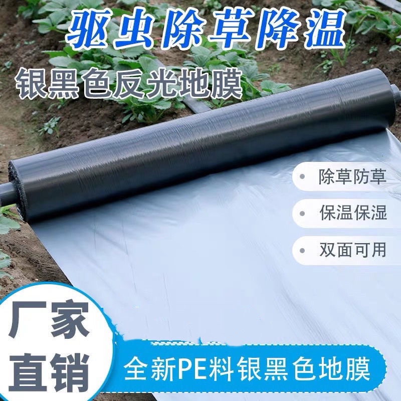 银黑双色地膜加厚防水黑膜白膜反光地膜覆盖保湿除草塑料薄膜