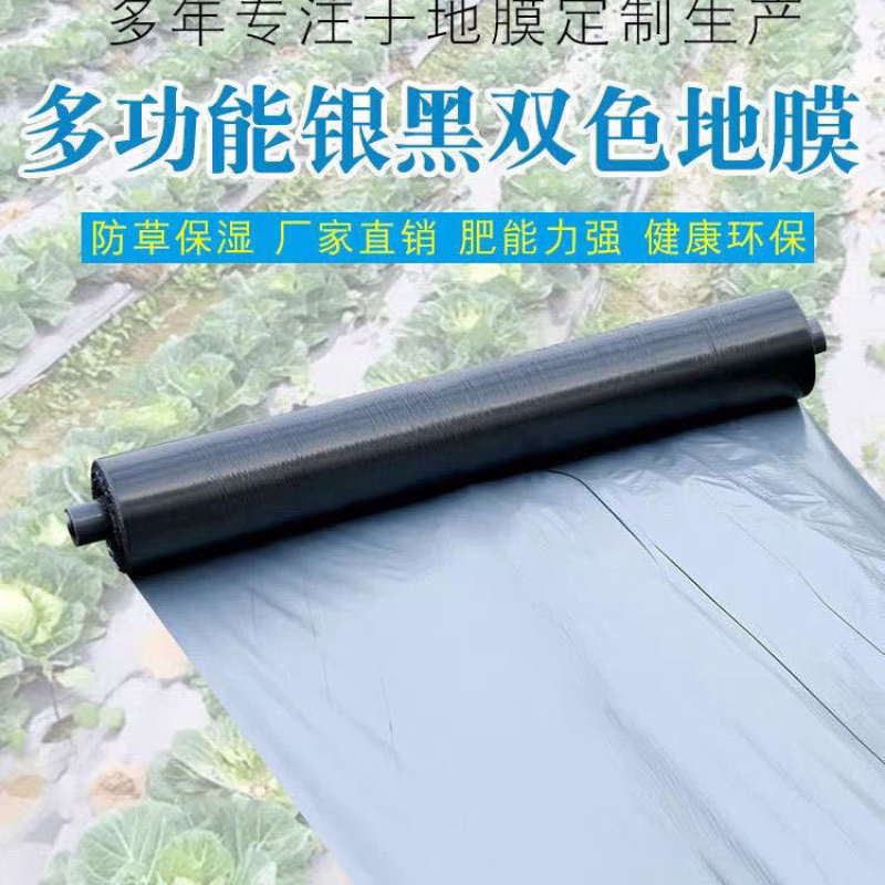 银黑双色地膜加厚防水黑膜白膜反光地膜覆盖保湿除草塑料薄膜