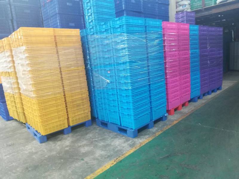 供应网眼塑料萝-铁把手塑料筐生鲜瓜果塑料筐