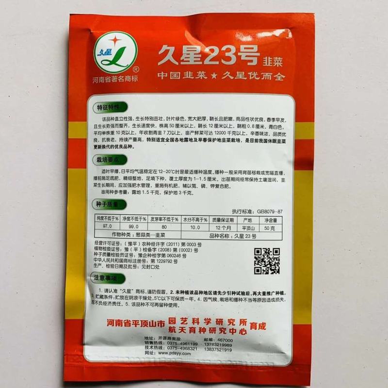 韭菜种子久星23半休眠品种韭菜种子青韭籽味浓辛