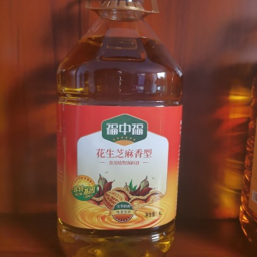福中福非转基因花生芝麻香型调和油4升方桶彩箱