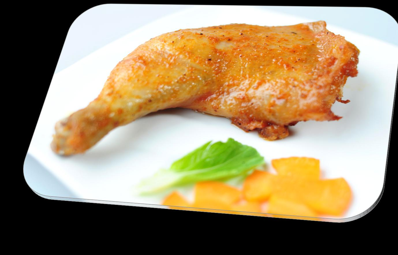 鸡腿搭配烤蔬菜