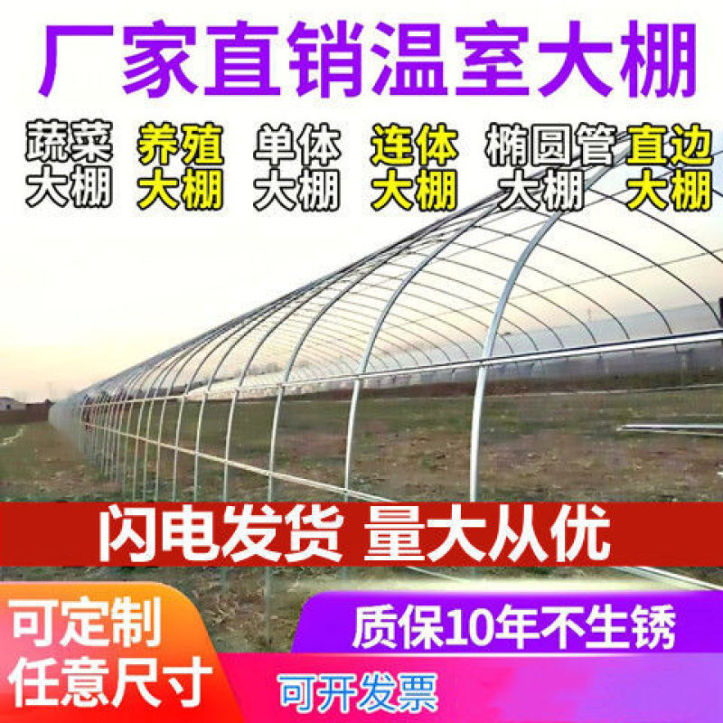 联栋大棚骨架钢管养殖大棚蔬菜大棚养鸡养猪养羊大棚种植花卉
