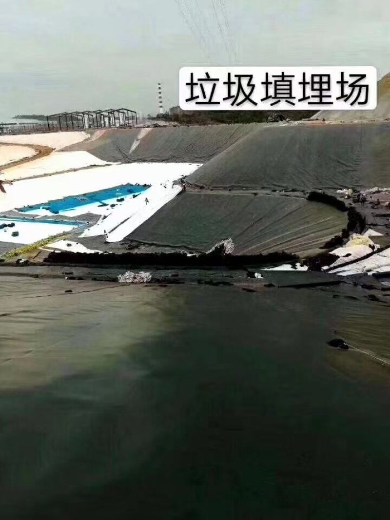 河道防渗土工布土工膜景观人工湖防水两布一膜鱼塘养殖
