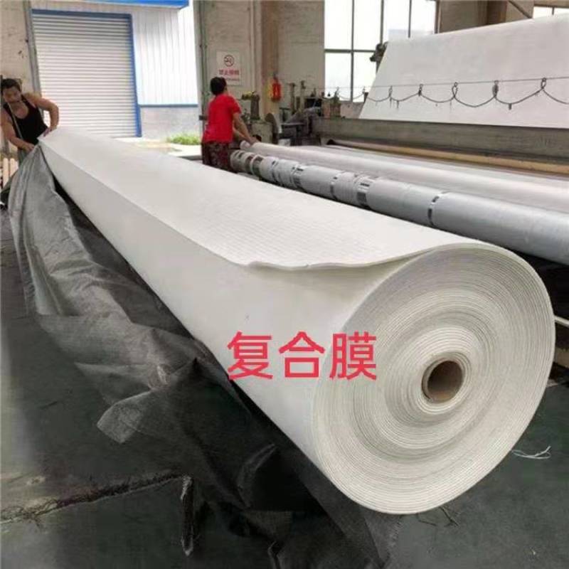 河道防渗土工布土工膜景观人工湖防水两布一膜鱼塘养殖