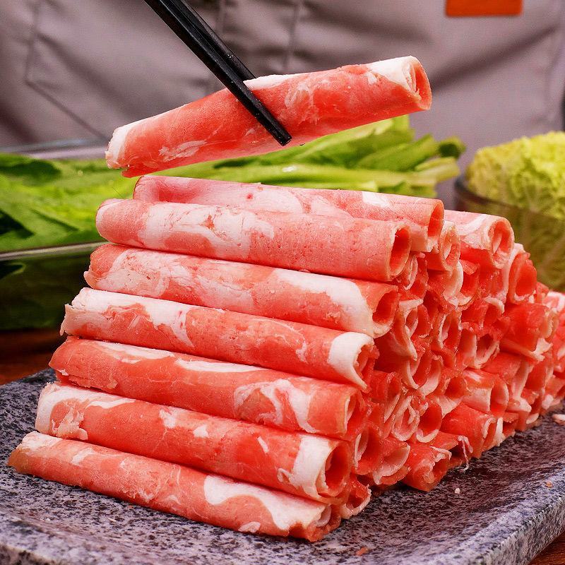 新鲜内蒙古羊肉卷涮火锅烧烤食材调理生山羊肉整箱超值包邮