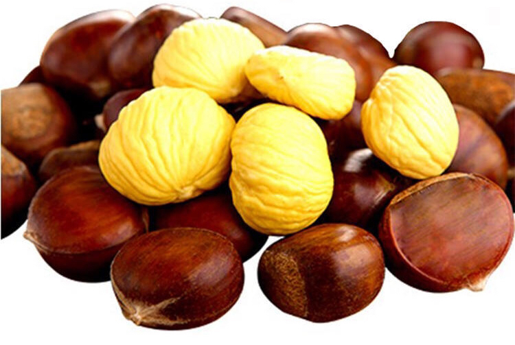 新鲜与变质栗子对比图