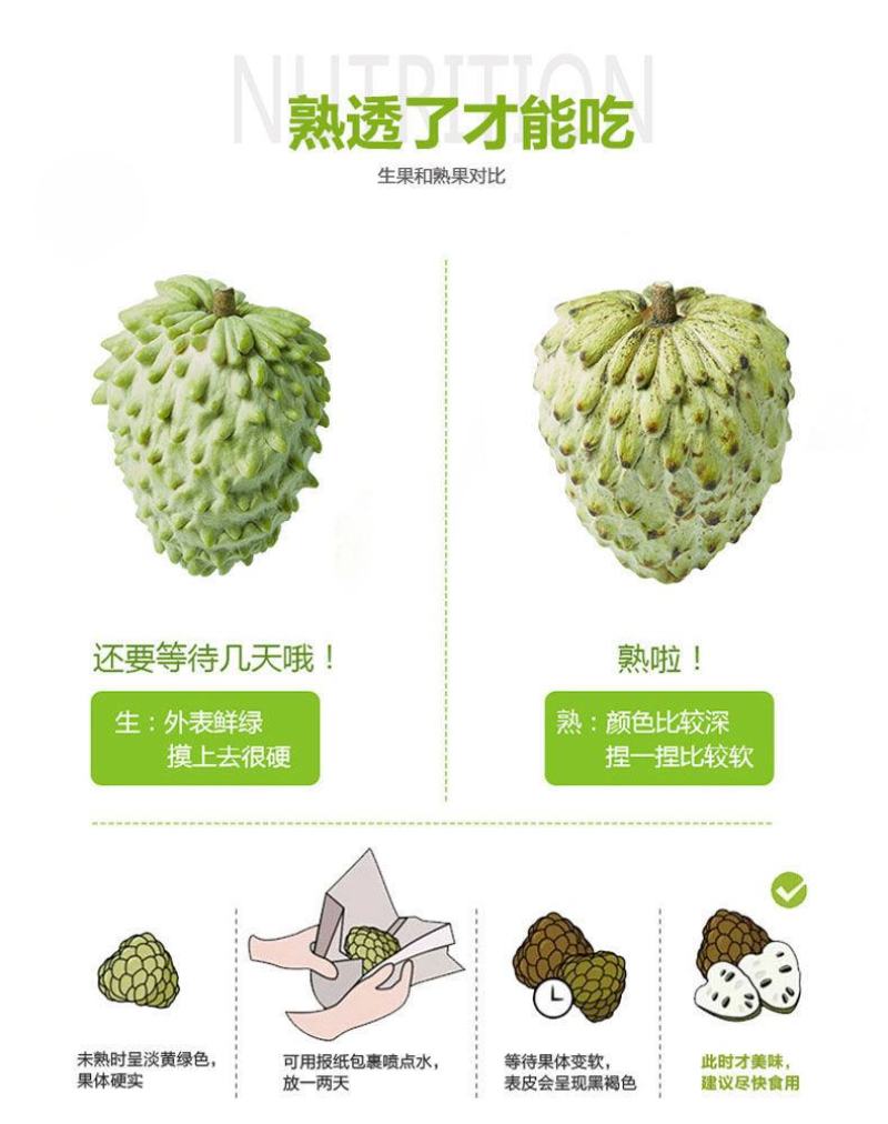 新鲜水果释迦果番荔枝释迦果佛头果一件代发对接电商直播