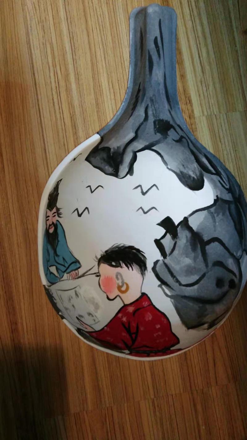 纯手工原创绘画马勺工艺装饰品,非遗绘画作品