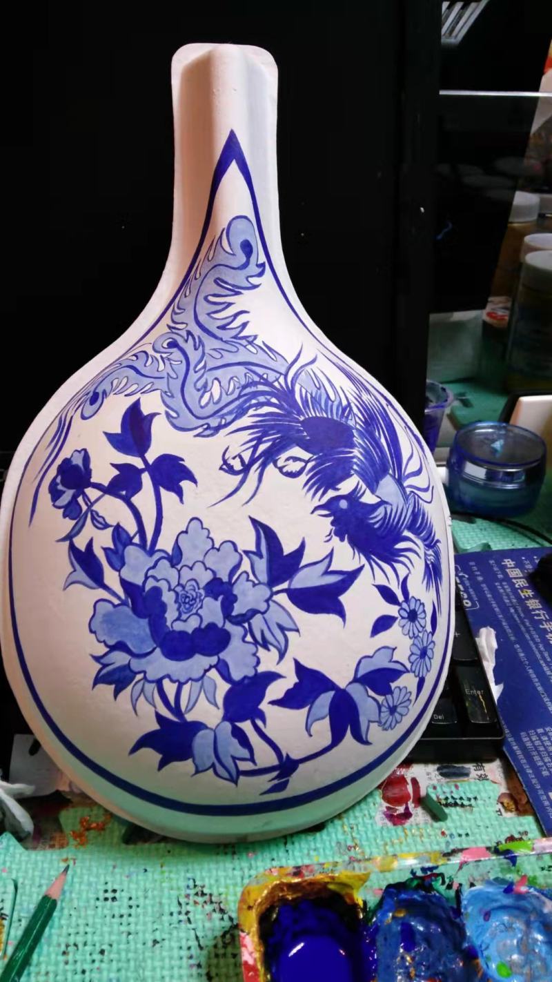 纯手工原创绘画马勺工艺装饰品,非遗绘画作品