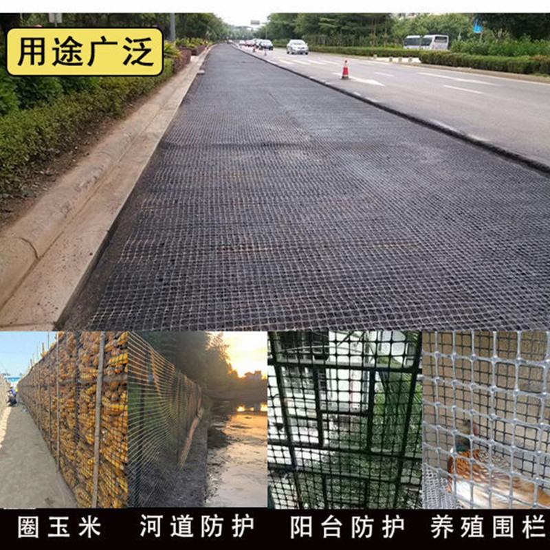 双向塑料土工格栅圈玉米网养殖防护隔离网黑色塑料胶网
