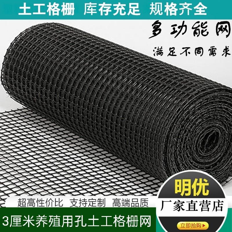 双向塑料土工格栅圈玉米网养殖防护隔离网黑色塑料胶网