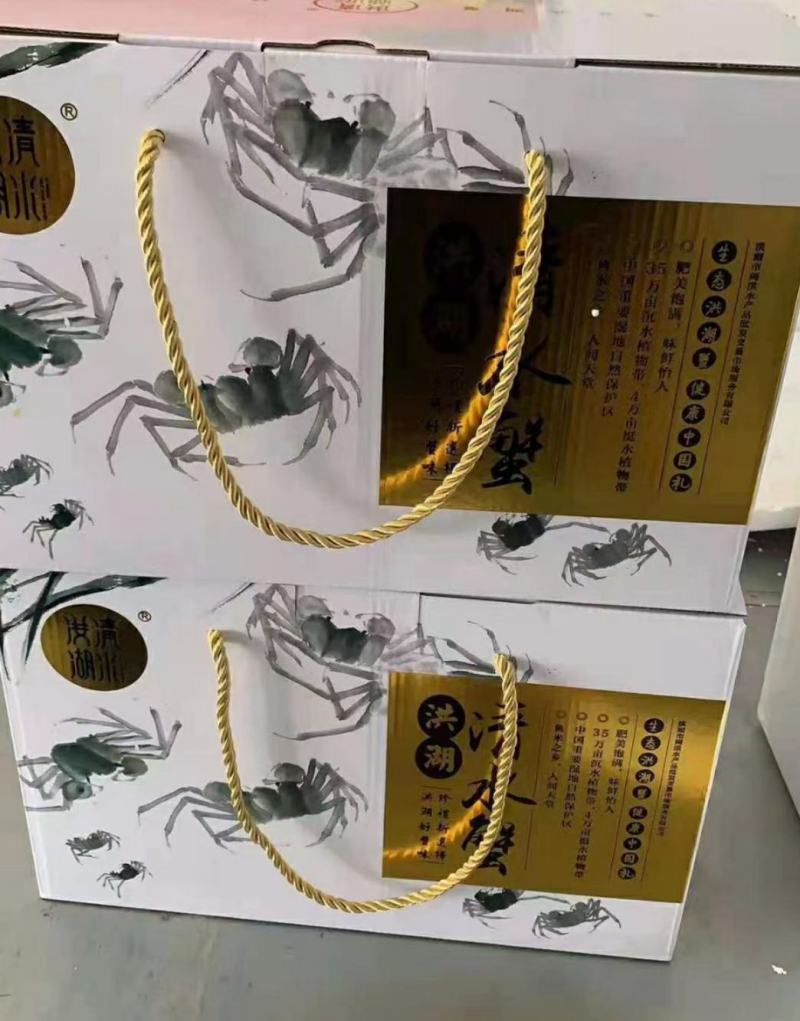 湖北洪湖清水大闸蟹鲜活螃蟹礼盒包装顺丰