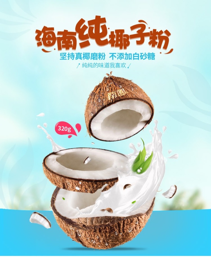 海南特产南国食品320g纯椰子粉椰浆粉椰子粉烘焙冲饮