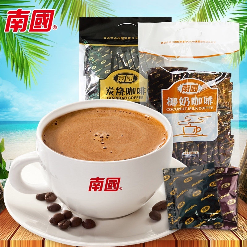 海南特产南国炭烧咖啡椰奶咖啡680苦味香醇浓郁提神
