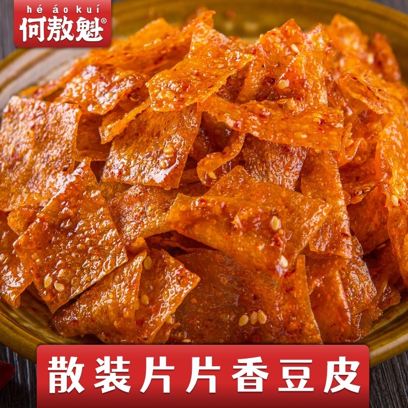 湖南特产麻辣豆皮泡泡干面筋辣条