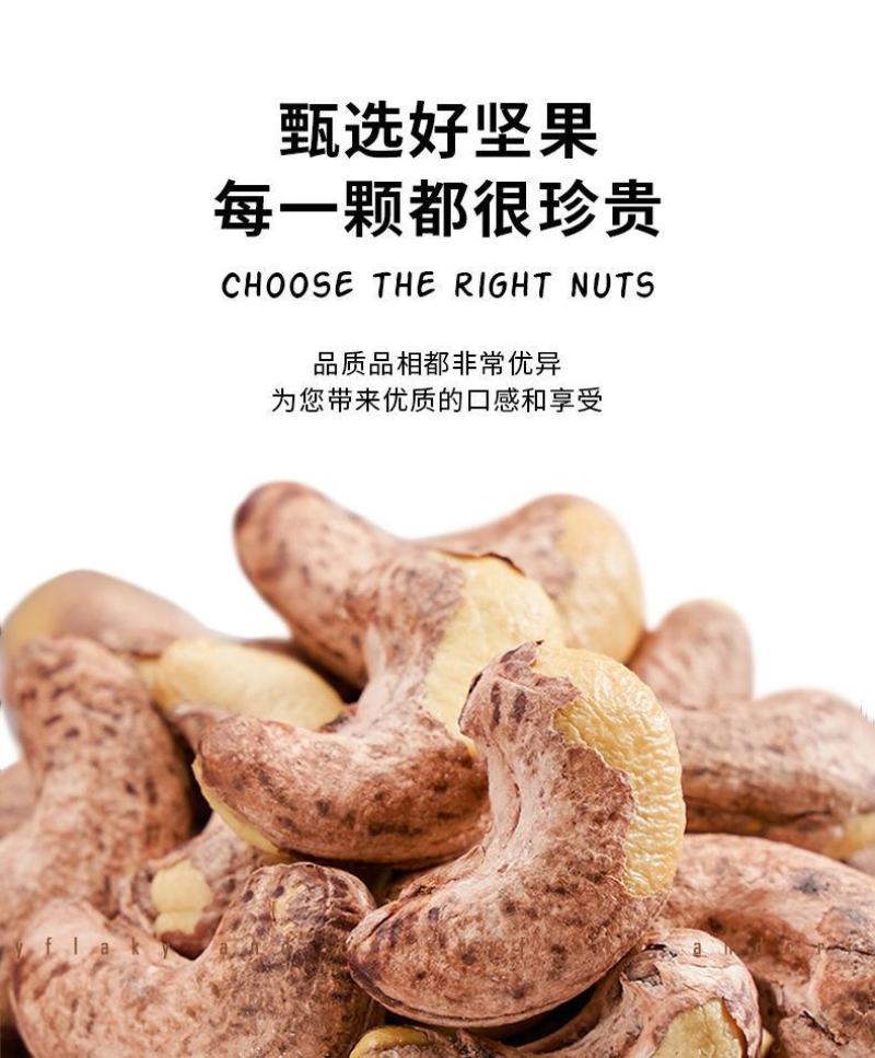 [一件代发]新货越南特产炭烧腰果仁净重500g袋装原味