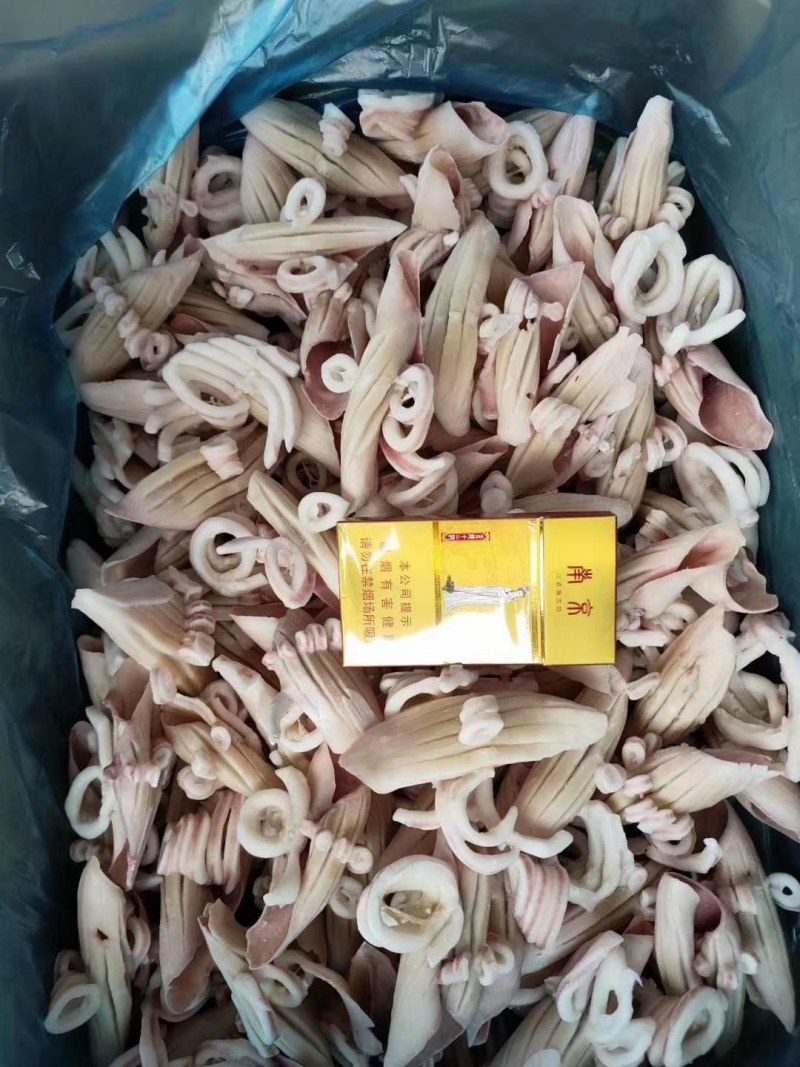 鱿鱼牛角花去头去内脏新鲜速冻鱿鱼花耳尖切鱿鱼尾花火锅食材
