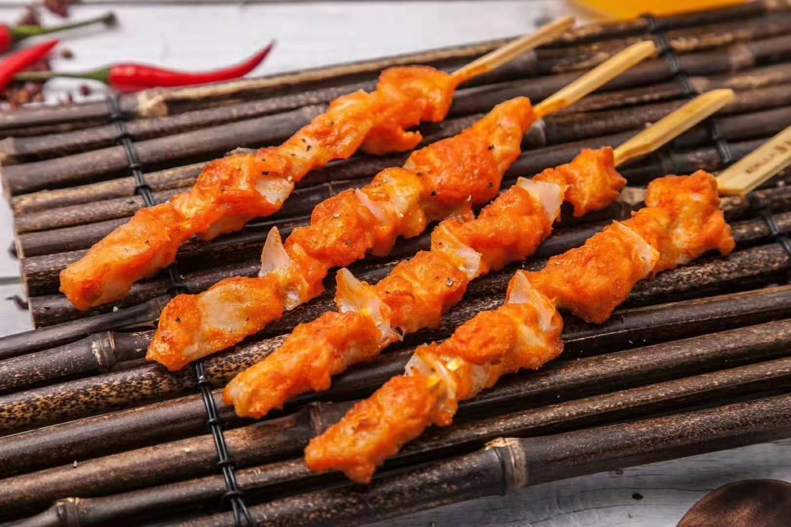 鸡腿大葱烧烤图