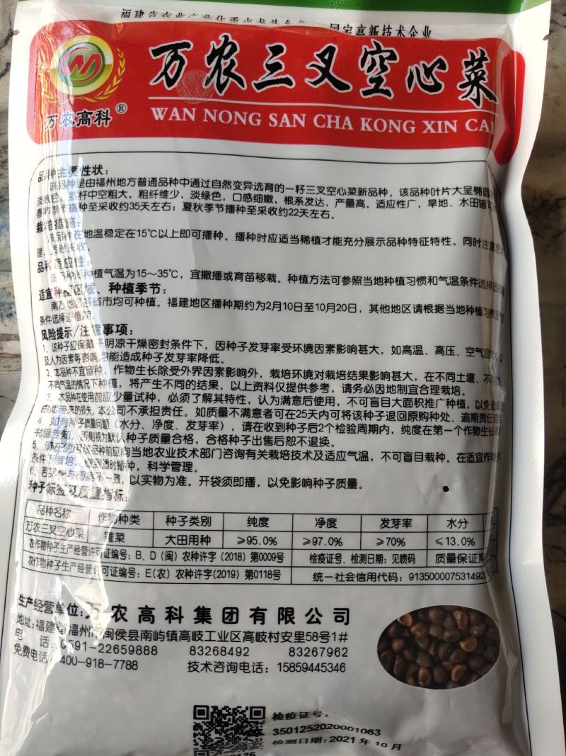 万农三叉空心菜，细嫩无纤维口感好，生长快，产量高
