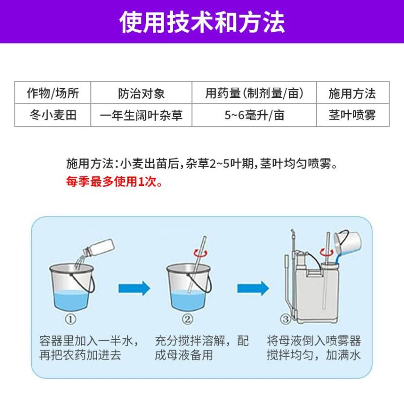 5%双氟磺草胺悬浮剂一年生阔叶杂草猪秧殃小麦除草剂