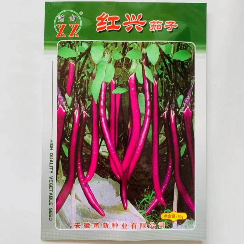萧新红兴茄子种子线茄种子早熟抗病产量高茄子果皮紫红色
