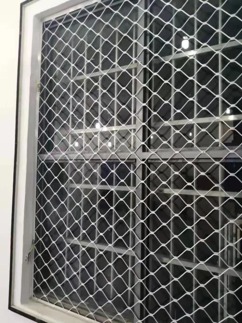 5毫米厚7厘米孔装饰菱形网阳台防护网铝美格网围栏网防盗窗