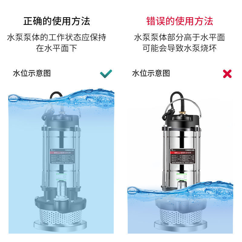【厂家包邮】220V潜水泵不锈钢深井泵家用自吸泵抽水泵