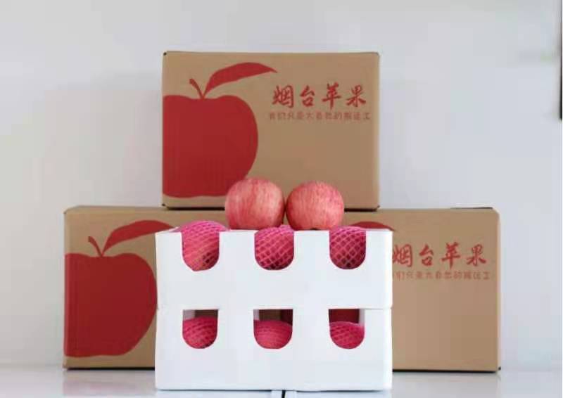 正宗烟台栖霞苹果红富士新鲜脆甜一件代发档口礼盒。
