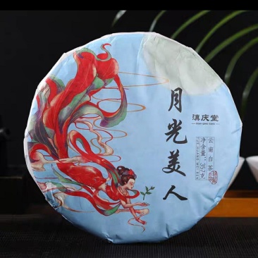 茶叶云南景谷古树白茶饼茶单芽特级白毫银针月光美人357
