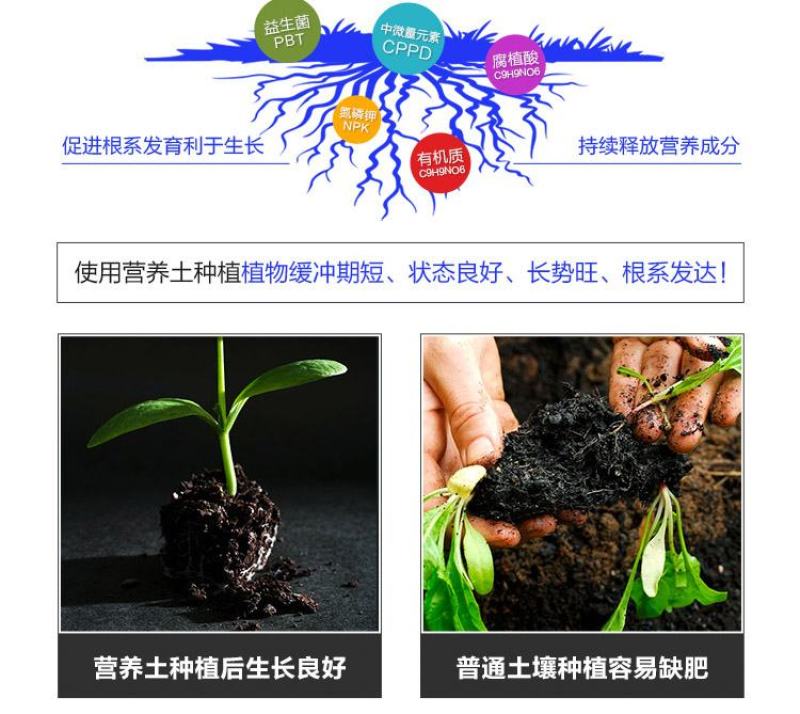 花泥营养土通用花肥料养花种花种菜绿萝种植土多肉土泥土