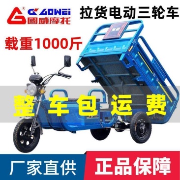 江苏国威农用三轮电动车大功率爬坡拉货电动三轮车